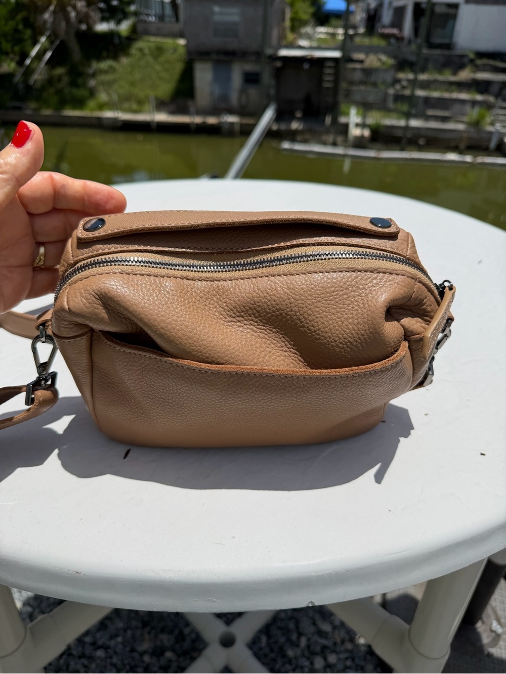 Hammitt Evan Top Handle Crossbody – Biscotti – Like New - Picture 7 of 10